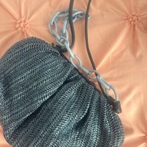 Chic Woven Handbag with Chain Strap